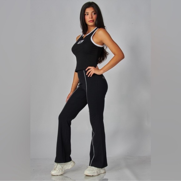 Black Star Detail Flare Pants - Picture 8 of 9